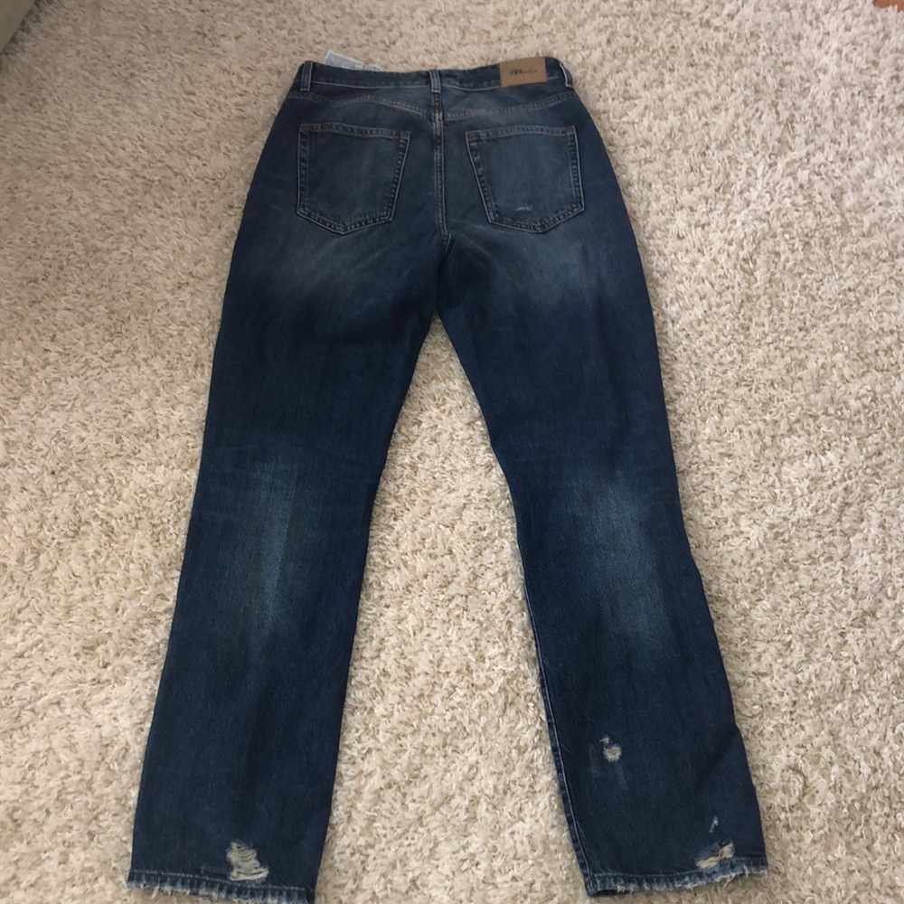 Zara Distressed Straight Jeans - Picture 5 of 5